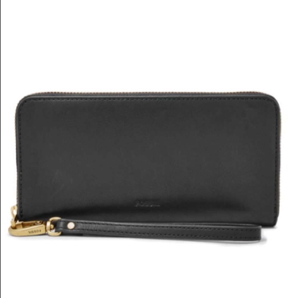 Fossil Black Leather Wallet Clutch